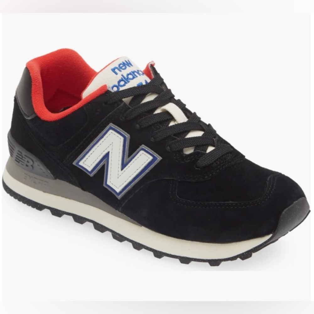 New Balance 574 Women’s Black and Red Sneakers